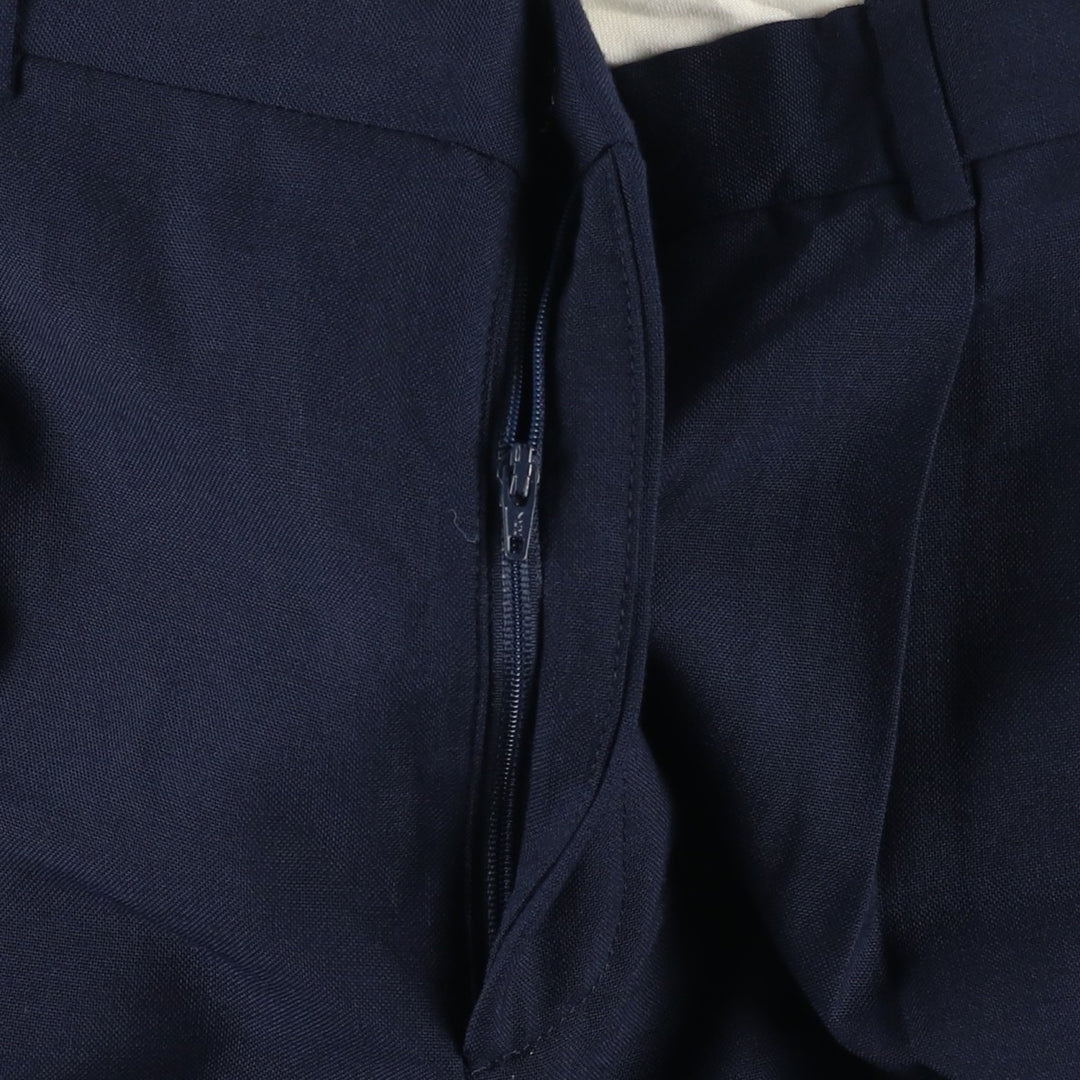 80s-90'S Town Craft Two-Pleat Slacks Pants, Men's Size W34 (approx.), Vintage polyester navy blue type Vintage Second Hand