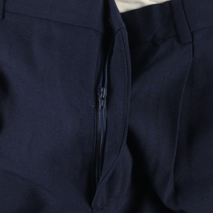 80s-90'S Town Craft Two-Pleat Slacks Pants, Men's Size W34 (approx.), Vintage polyester navy blue type Vintage Second Hand
