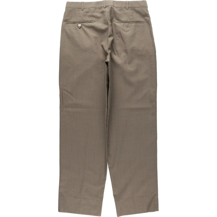 80s-90'S John Alexander Check Pattern Two-Pleat Slacks, Made in USA, Men's W34 (approx.), Vintage unclear Beige type Vintage Second Hand