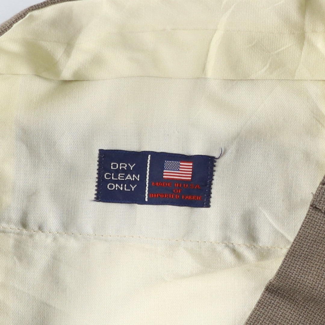 80s-90'S John Alexander Check Pattern Two-Pleat Slacks, Made in USA, Men's W34 (approx.), Vintage unclear Beige type Vintage Second Hand