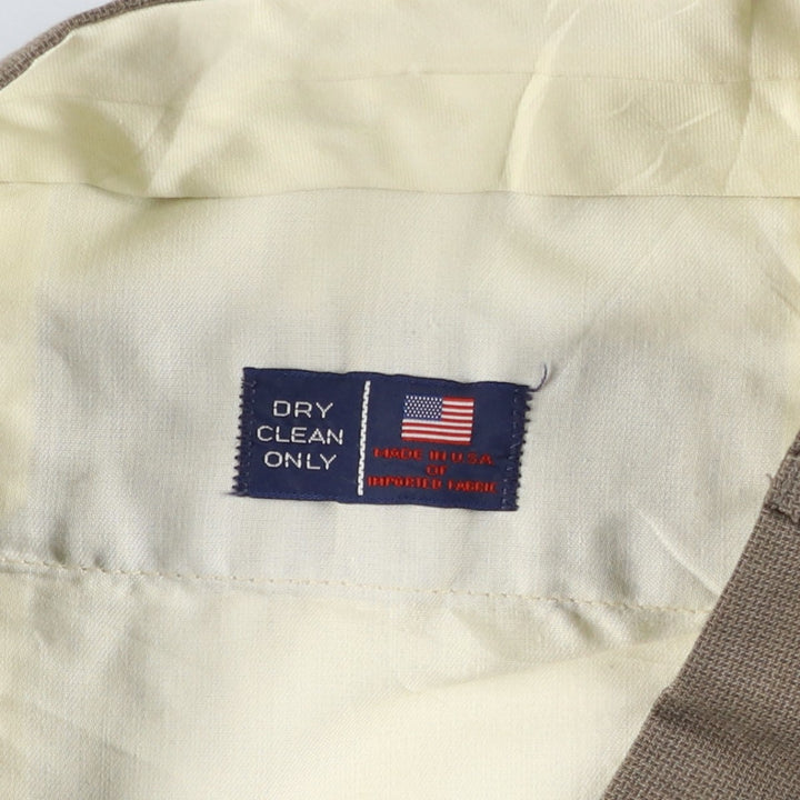 80s-90'S John Alexander Check Pattern Two-Pleat Slacks, Made in USA, Men's W34 (approx.), Vintage unclear Beige type Vintage Second Hand
