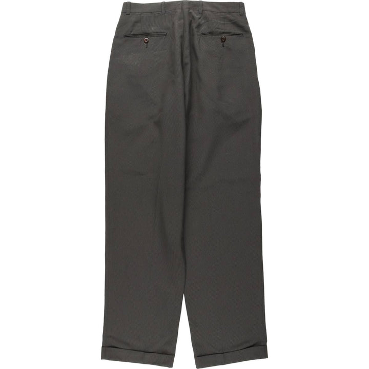 Corporate Image Check Pattern Two-Pleat Slacks Pants Made in USA Men's W30 Equivalent unclear gray type Vintage Second Hand