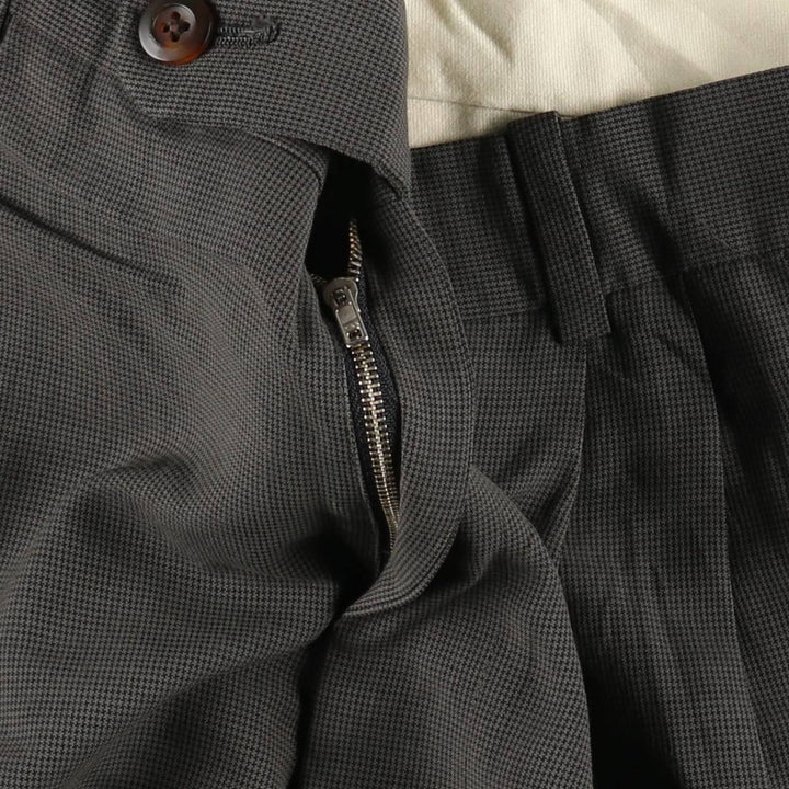 Corporate Image Check Pattern Two-Pleat Slacks Pants Made in USA Men's W30 Equivalent unclear gray type Vintage Second Hand