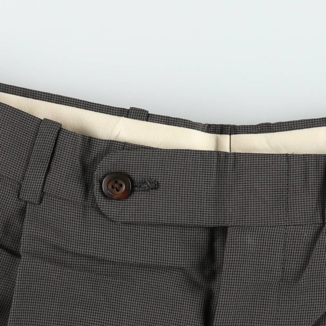 Corporate Image Check Pattern Two-Pleat Slacks Pants Made in USA Men's W30 Equivalent unclear gray type Vintage Second Hand