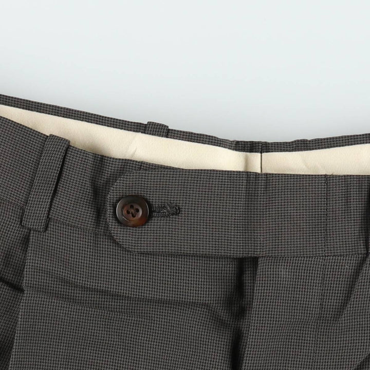 Corporate Image Check Pattern Two-Pleat Slacks Pants Made in USA Men's W30 Equivalent unclear gray type Vintage Second Hand