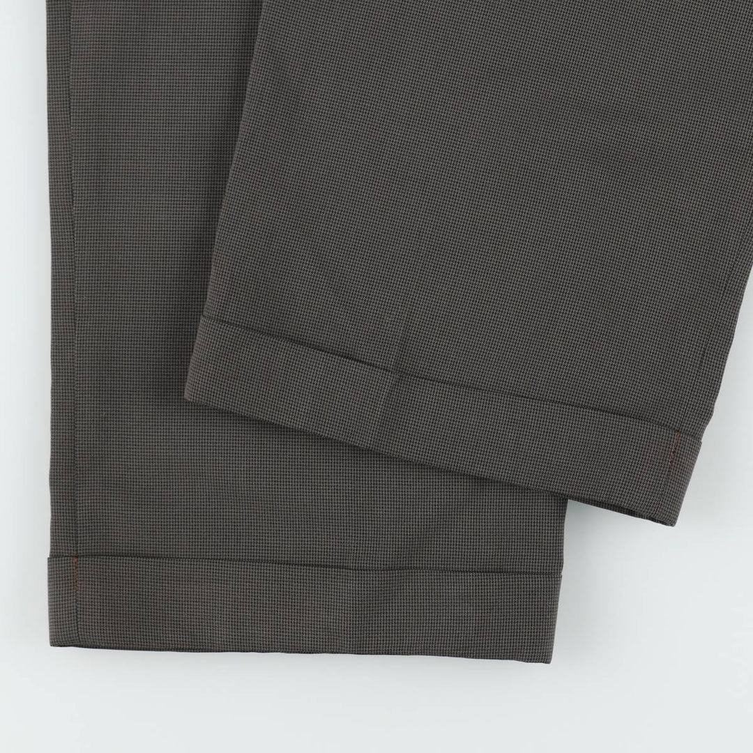Corporate Image Check Pattern Two-Pleat Slacks Pants Made in USA Men's W30 Equivalent unclear gray type Vintage Second Hand