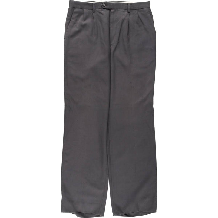 Louis Raphael two-pleat wool trousers, men's size W32 (approx.) wool Charcoal Vintage Second Hand