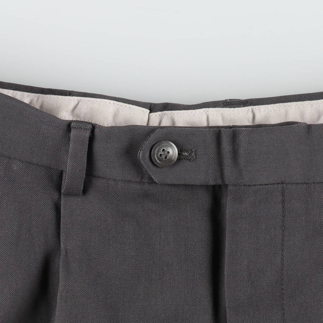 Louis Raphael two-pleat wool trousers, men's size W32 (approx.) wool Charcoal Vintage Second Hand
