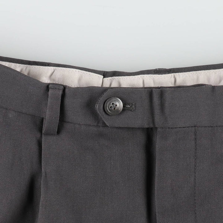 Louis Raphael two-pleat wool trousers, men's size W32 (approx.) wool Charcoal Vintage Second Hand