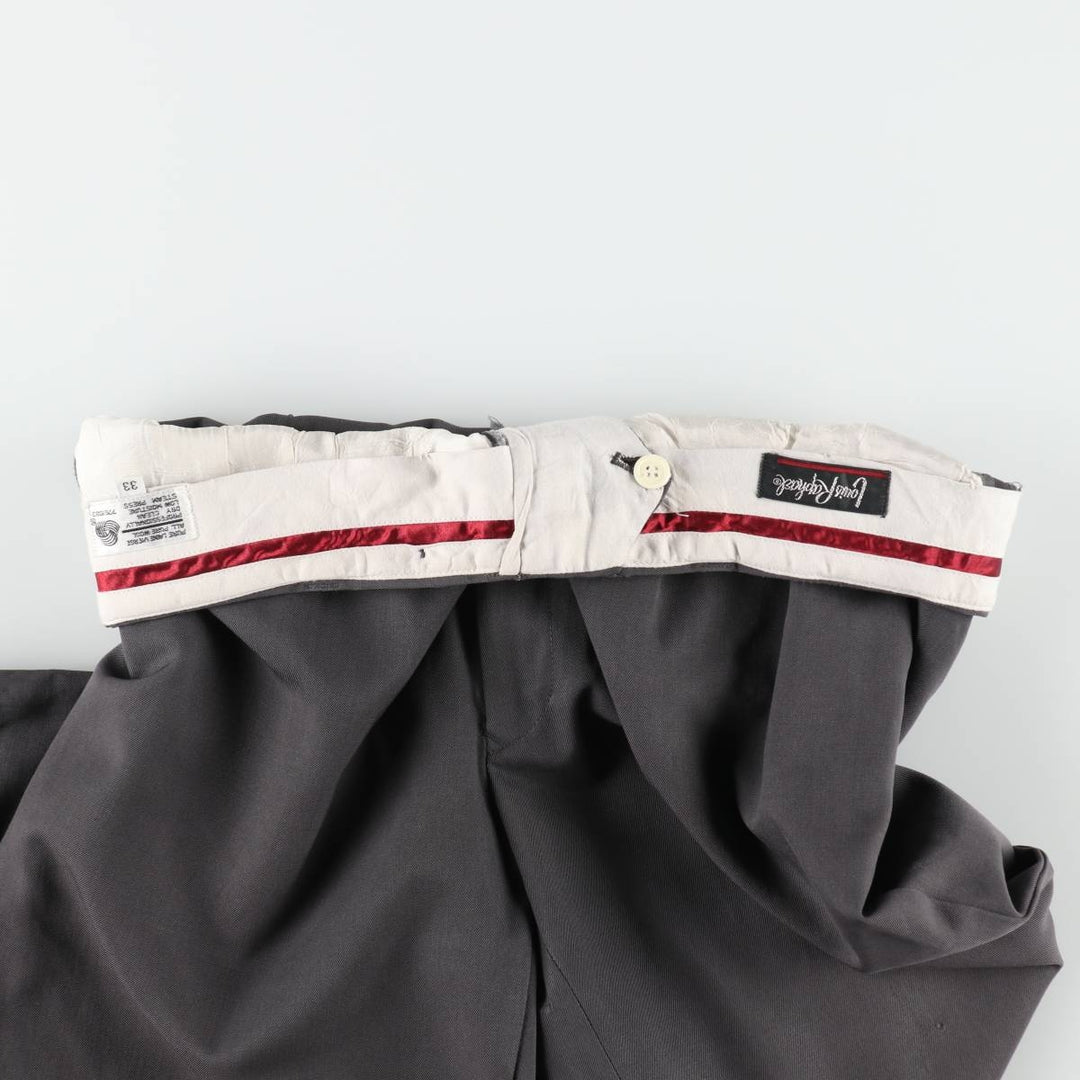 Louis Raphael two-pleat wool trousers, men's size W32 (approx.) wool Charcoal Vintage Second Hand