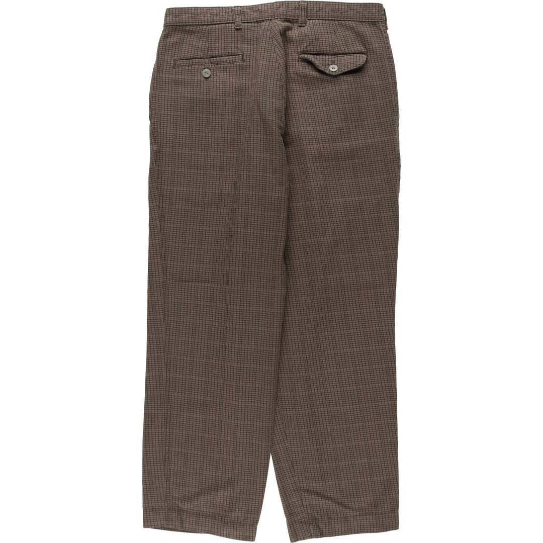 Two-pleat slacks for men (approximately W32) unclear brown type Vintage Second Hand