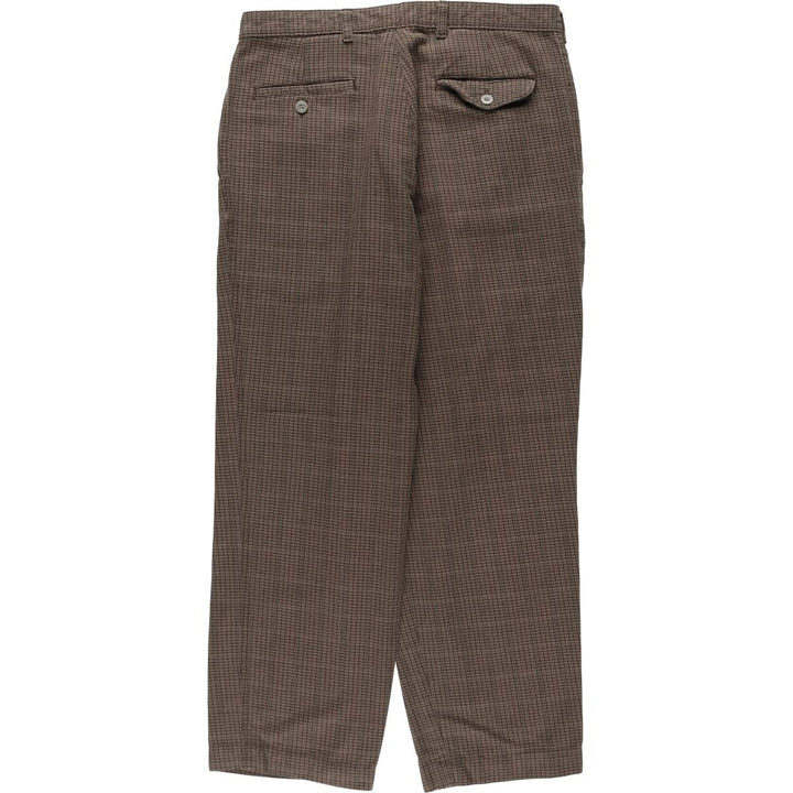 Two-pleat slacks for men (approximately W32) unclear brown type Vintage Second Hand