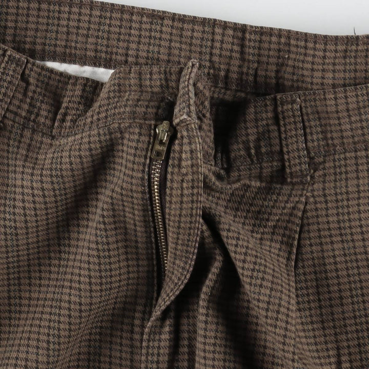 Two-pleat slacks for men (approximately W32) unclear brown type Vintage Second Hand