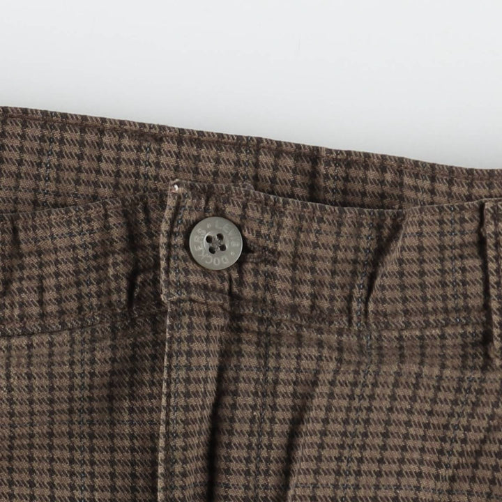 Two-pleat slacks for men (approximately W32) unclear brown type Vintage Second Hand