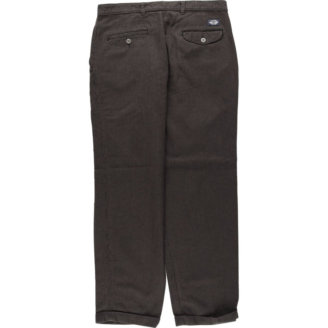 Dockers Check Pattern Two-Pleat Slacks Pants Men's W34 (approx.) unclear brown type Vintage Second Hand