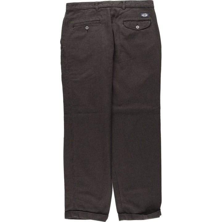 Dockers Check Pattern Two-Pleat Slacks Pants Men's W34 (approx.) unclear brown type Vintage Second Hand