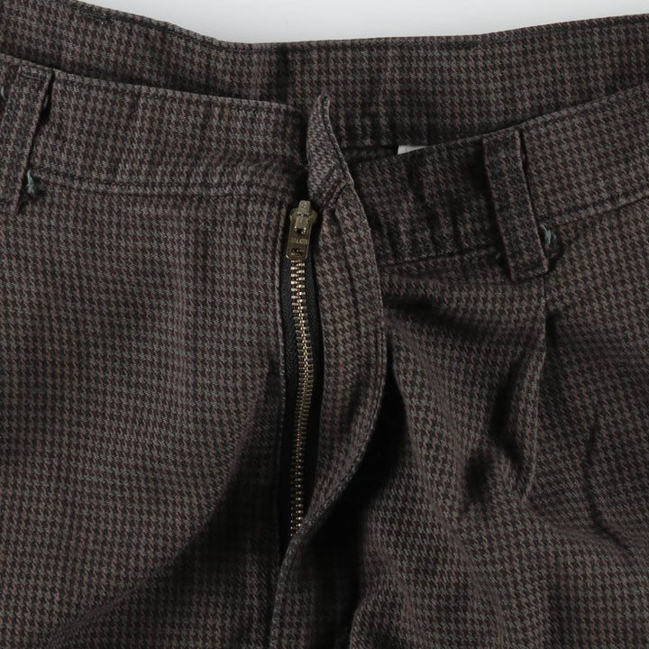 Dockers Check Pattern Two-Pleat Slacks Pants Men's W34 (approx.) unclear brown type Vintage Second Hand