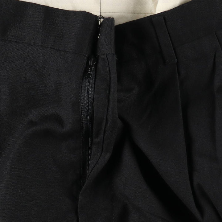 Plain, two-pleat slacks, made in the USA, men's size W35 (approx.) unclear black type Vintage Second Hand