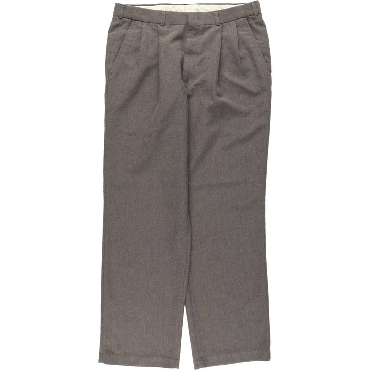 Plain slacks pants, made in the USA, men's size W33 (approx.) unclear brown type Vintage Second Hand