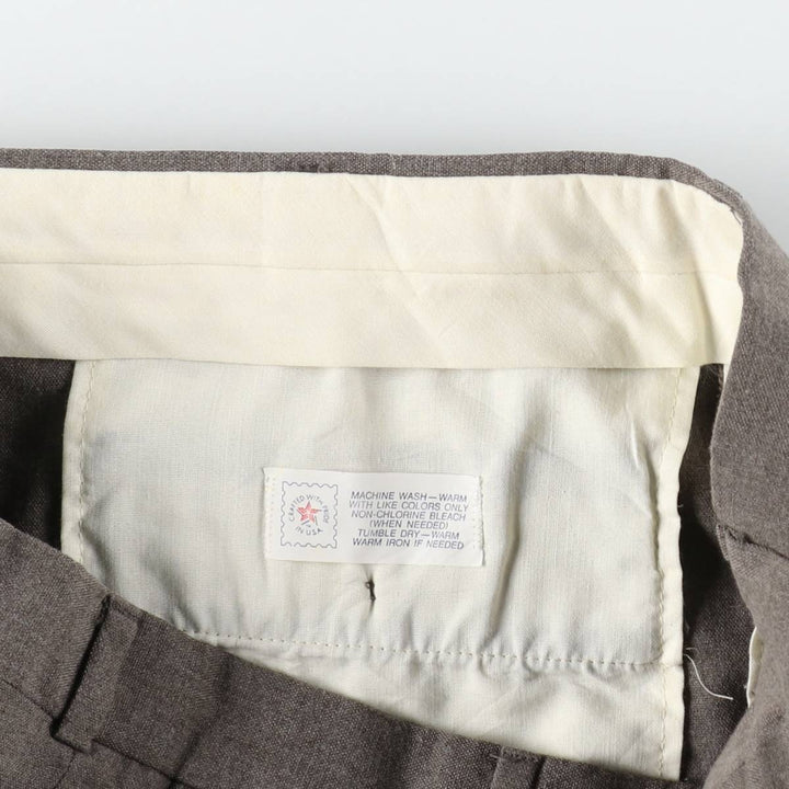 Plain slacks pants, made in the USA, men's size W33 (approx.) unclear brown type Vintage Second Hand