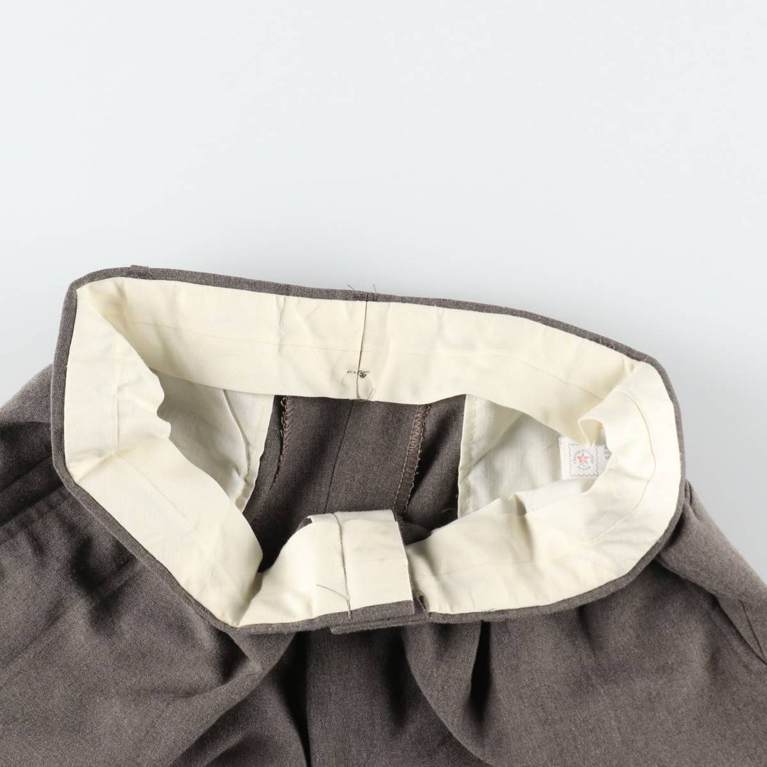 Plain slacks pants, made in the USA, men's size W33 (approx.) unclear brown type Vintage Second Hand