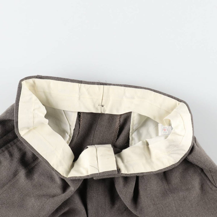 Plain slacks pants, made in the USA, men's size W33 (approx.) unclear brown type Vintage Second Hand