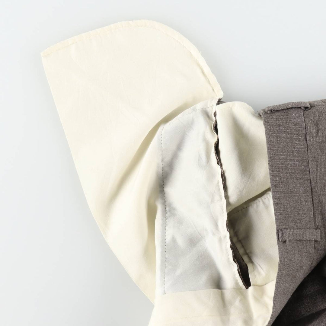 Plain slacks pants, made in the USA, men's size W33 (approx.) unclear brown type Vintage Second Hand