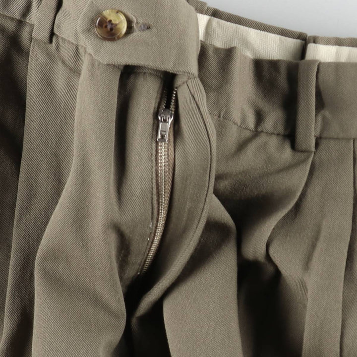 EXECUTIVE COLLECTION Wool Trousers, Made in USA, Men's Size W31 (approx.) wool Khaki type Vintage Second Hand