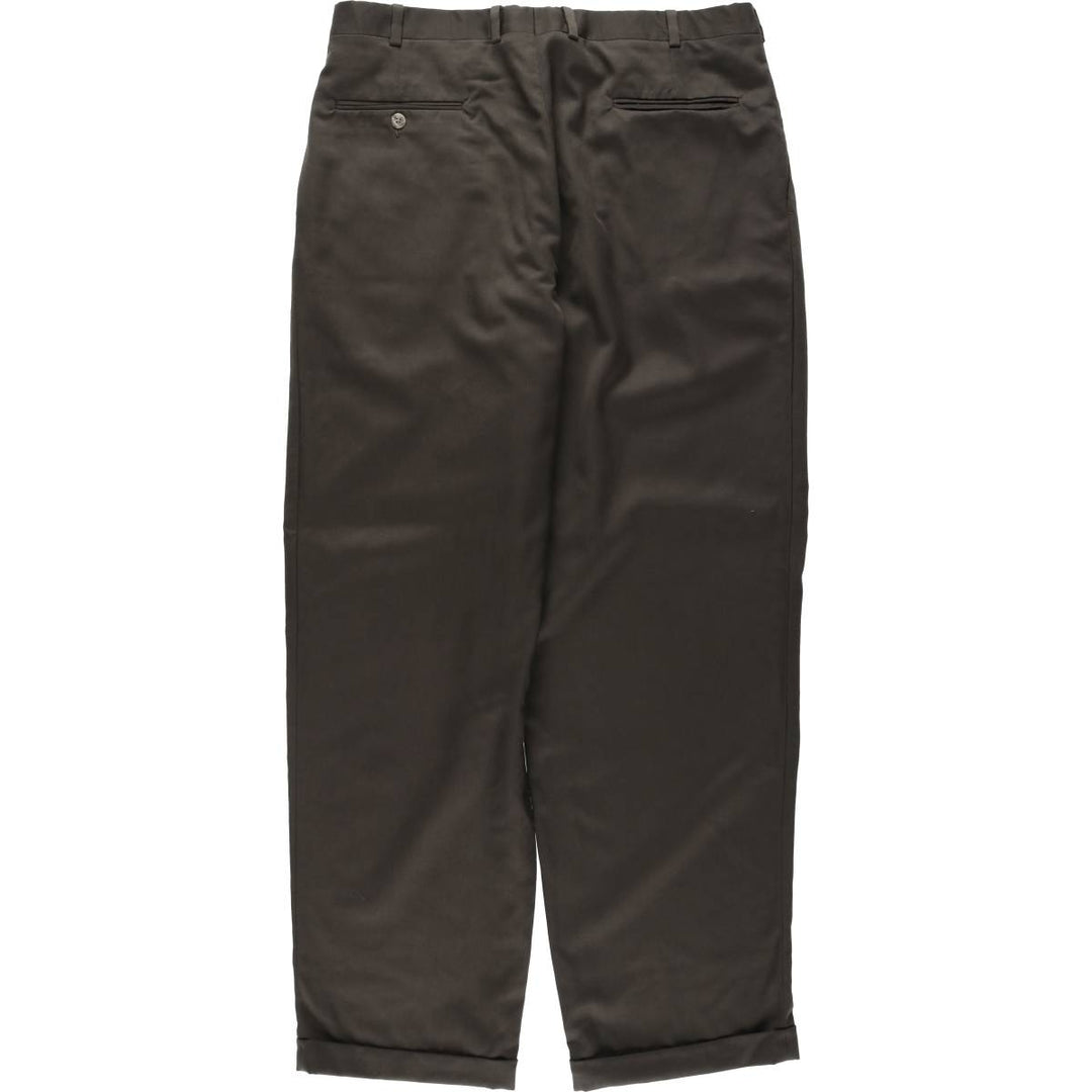 80s-90'S JB Britches Nordstrom Wool Pants, Two-Pleat Slacks, Made in USA, Men's W35 (approx.), Vintage wool Khaki type brown Vintage Second Hand