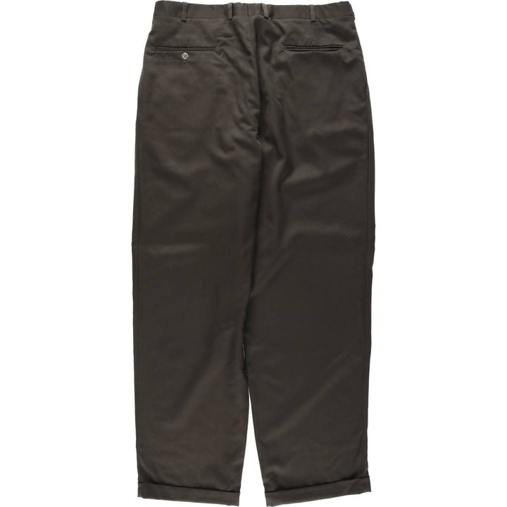 80s-90'S JB Britches Nordstrom Wool Pants, Two-Pleat Slacks, Made in USA, Men's W35 (approx.), Vintage wool Khaki type brown Vintage Second Hand