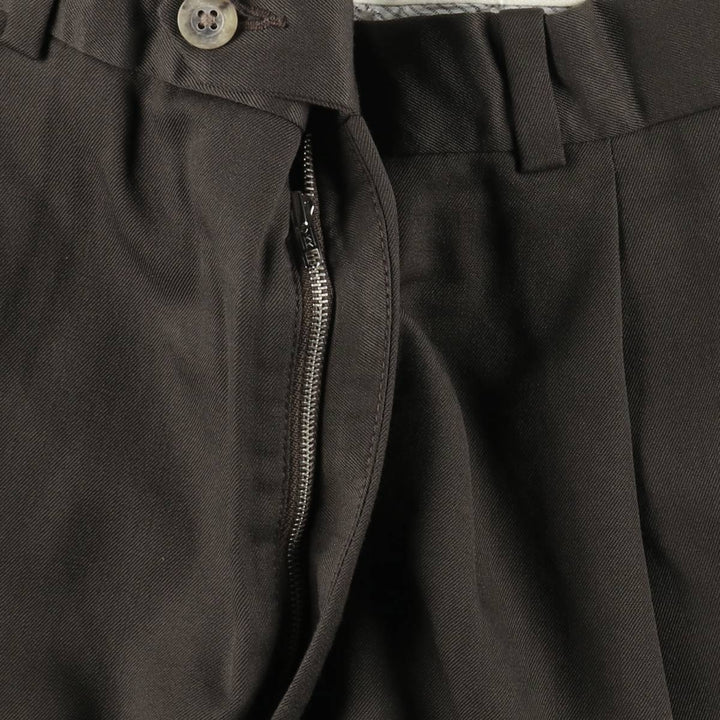 80s-90'S JB Britches Nordstrom Wool Pants, Two-Pleat Slacks, Made in USA, Men's W35 (approx.), Vintage wool Khaki type brown Vintage Second Hand