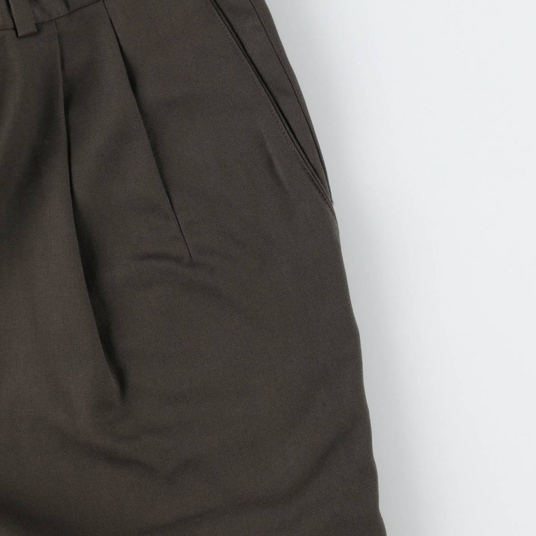 80s-90'S JB Britches Nordstrom Wool Pants, Two-Pleat Slacks, Made in USA, Men's W35 (approx.), Vintage wool Khaki type brown Vintage Second Hand