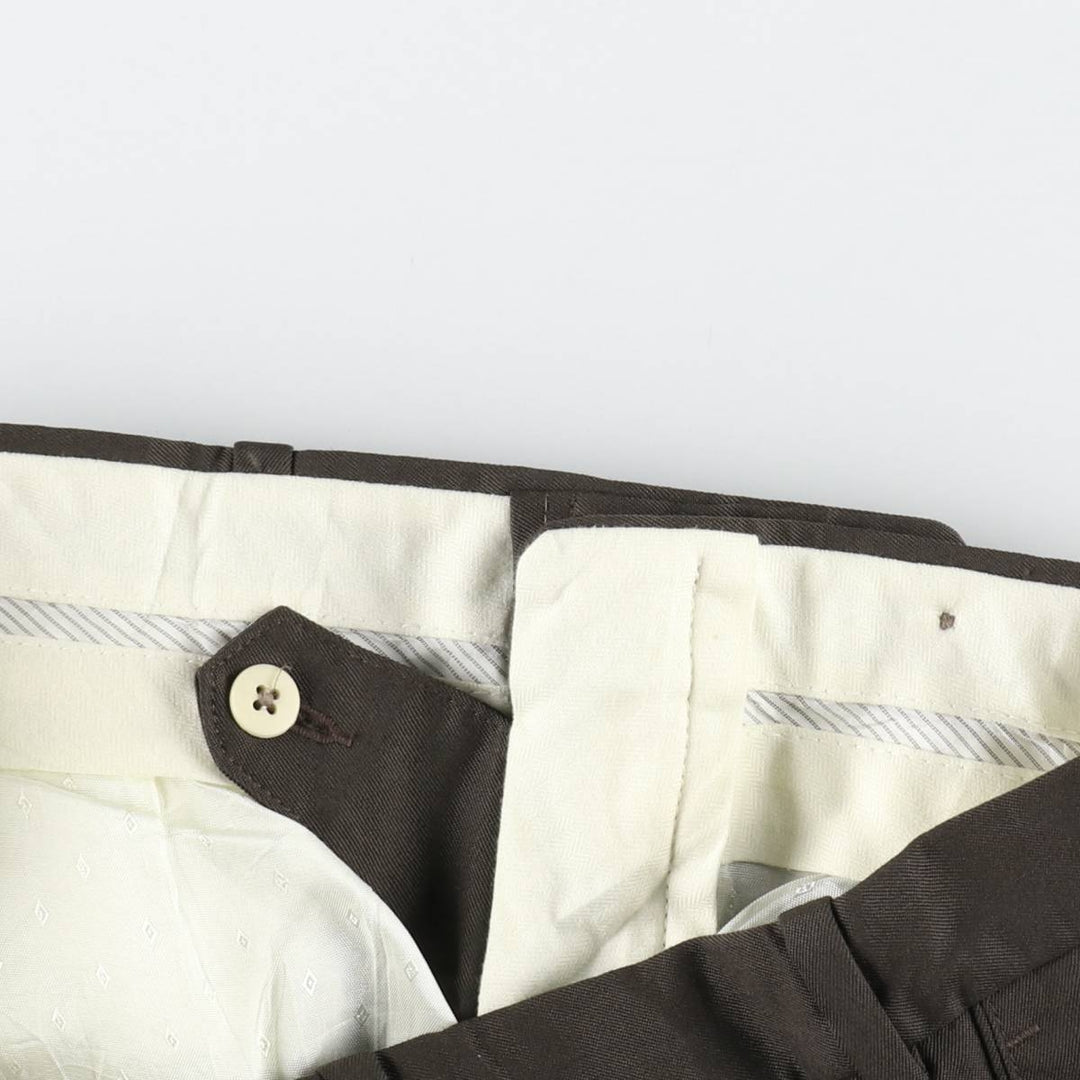 80s-90'S JB Britches Nordstrom Wool Pants, Two-Pleat Slacks, Made in USA, Men's W35 (approx.), Vintage wool Khaki type brown Vintage Second Hand