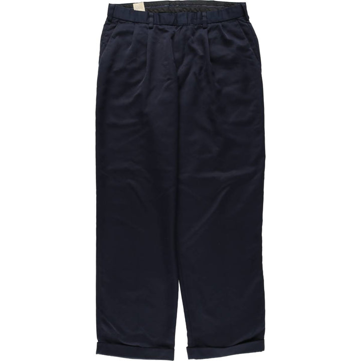 Dockers two-pleat slacks, men's size W33 (approx.) polyester navy blue type Vintage Second Hand