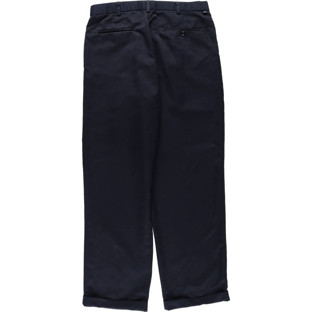 Dockers two-pleat slacks, men's size W33 (approx.) polyester navy blue type Vintage Second Hand