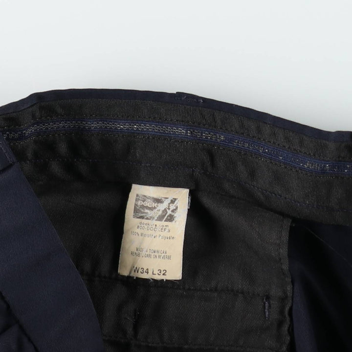 Dockers two-pleat slacks, men's size W33 (approx.) polyester navy blue type Vintage Second Hand