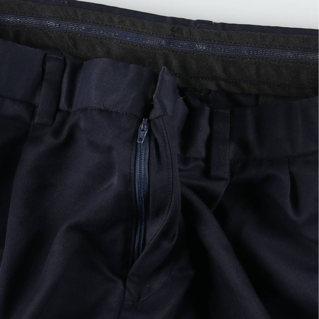 Dockers two-pleat slacks, men's size W33 (approx.) polyester navy blue type Vintage Second Hand