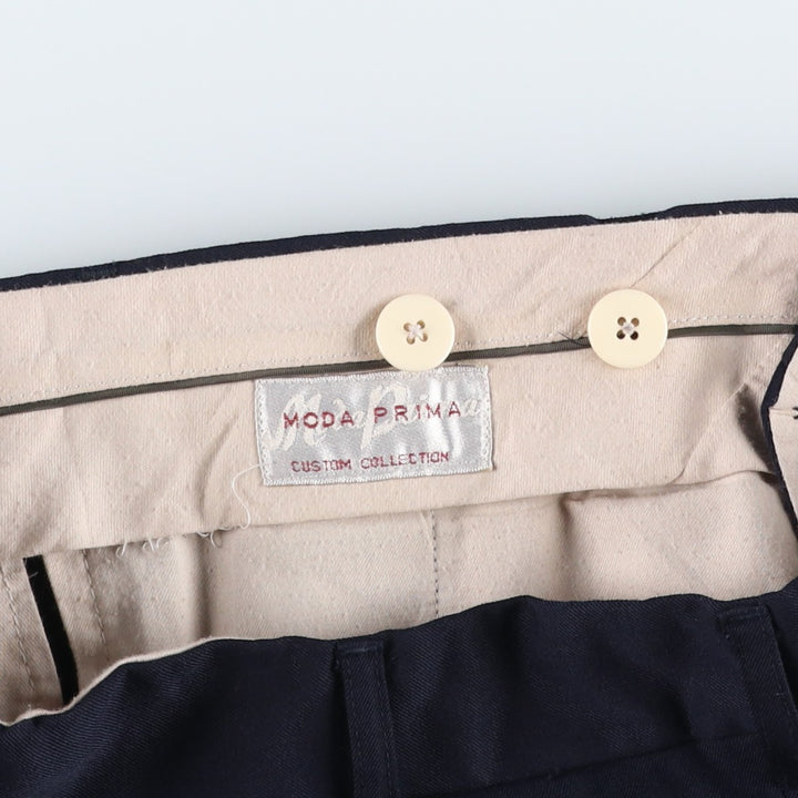 MODA PRIMA Two-Pleat Slacks Pants, Men's Size W32 (approx.) unclear navy blue type Vintage Second Hand