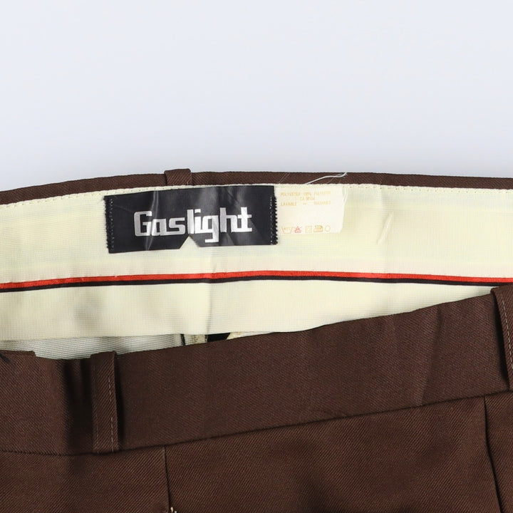 Gaslight slacks pants, men's size W35 equivalent. polyester brown type Vintage Second Hand