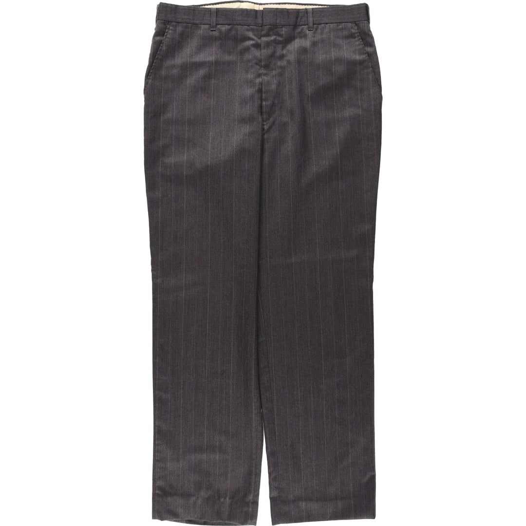 Stripe Pattern Slacks Pants Men's W35 unclear gray type Vintage Second Hand