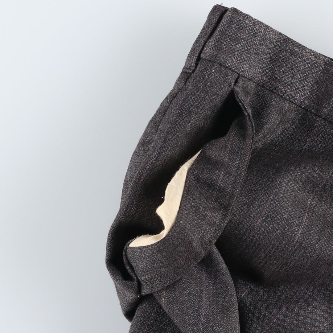 Stripe Pattern Slacks Pants Men's W35 unclear gray type Vintage Second Hand