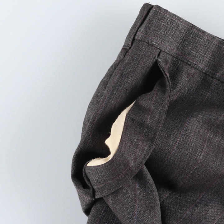 Stripe Pattern Slacks Pants Men's W35 unclear gray type Vintage Second Hand