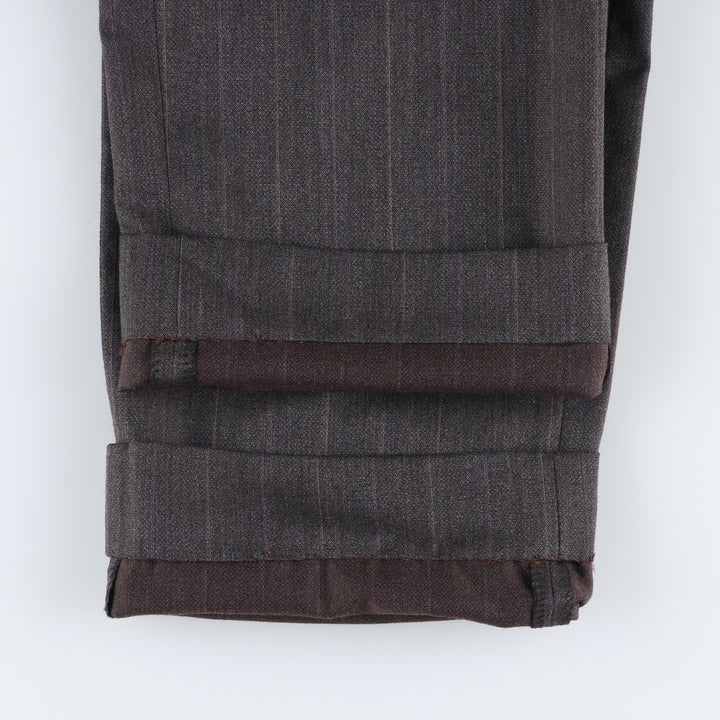 Stripe Pattern Slacks Pants Men's W35 unclear gray type Vintage Second Hand