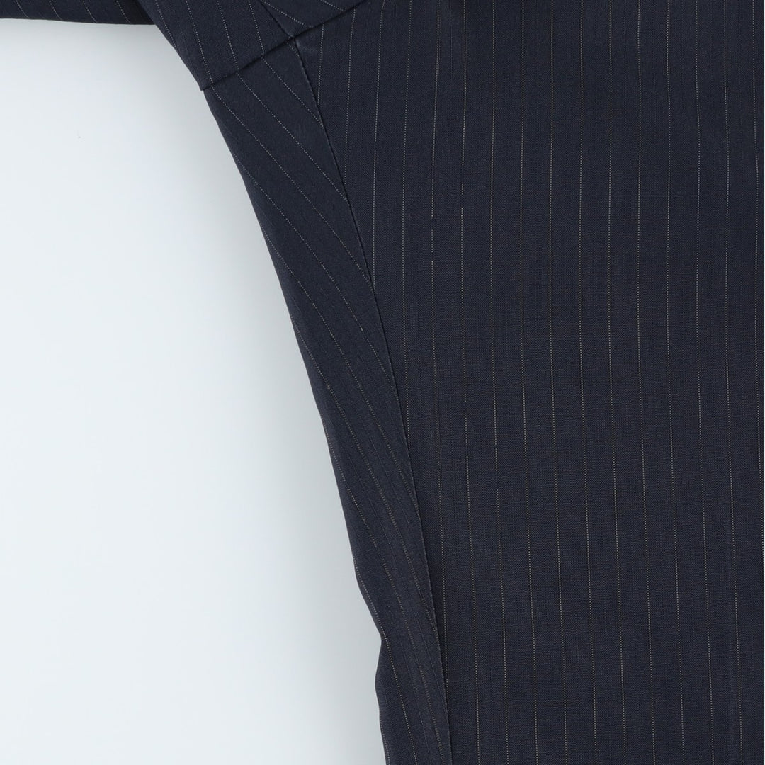 Striped Pattern Slacks Pants, Men's W34 (approx.), Two-Pleat unclear navy blue type Vintage Second Hand
