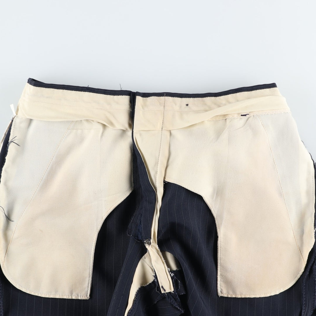Striped Pattern Slacks Pants, Men's W34 (approx.), Two-Pleat unclear navy blue type Vintage Second Hand