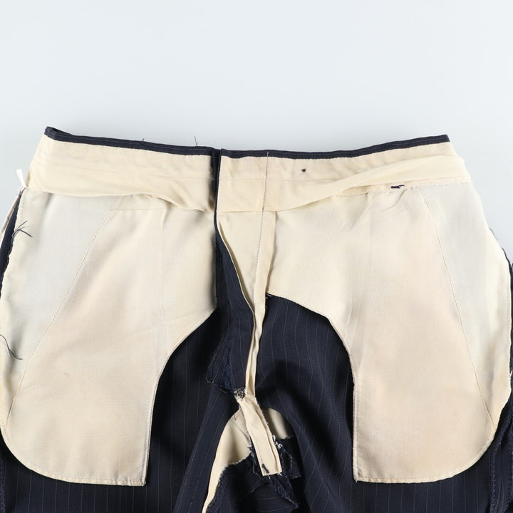 Striped Pattern Slacks Pants, Men's W34 (approx.), Two-Pleat unclear navy blue type Vintage Second Hand