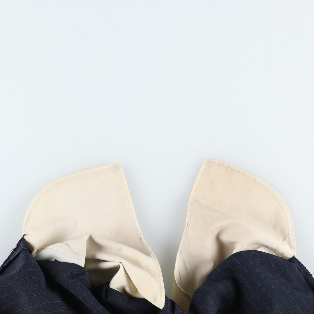 Striped Pattern Slacks Pants, Men's W34 (approx.), Two-Pleat unclear navy blue type Vintage Second Hand