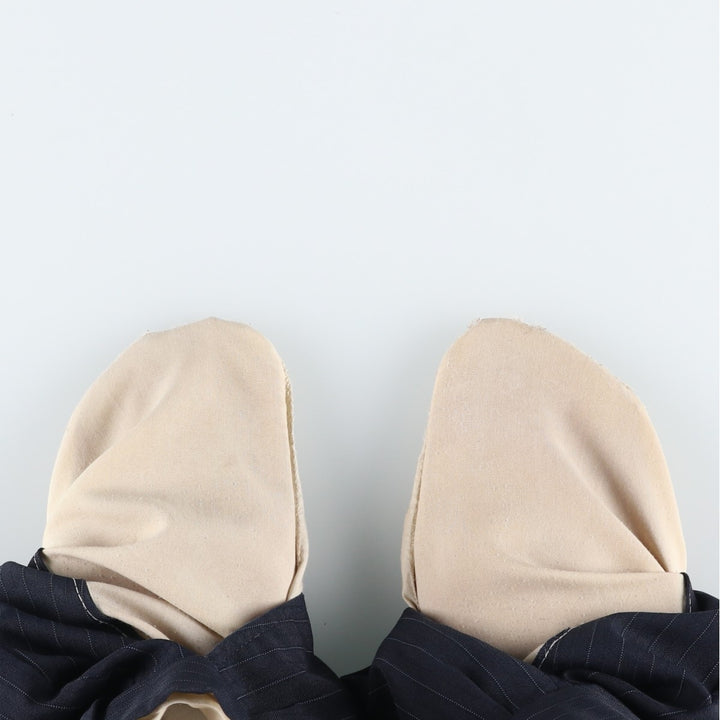 Striped Pattern Slacks Pants, Men's W34 (approx.), Two-Pleat unclear navy blue type Vintage Second Hand