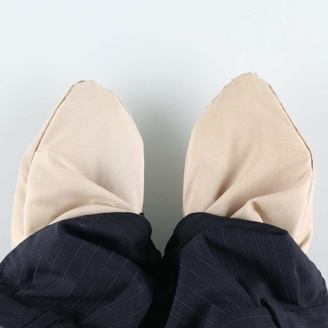 Striped Pattern Slacks Pants, Men's W34 (approx.), Two-Pleat unclear navy blue type Vintage Second Hand