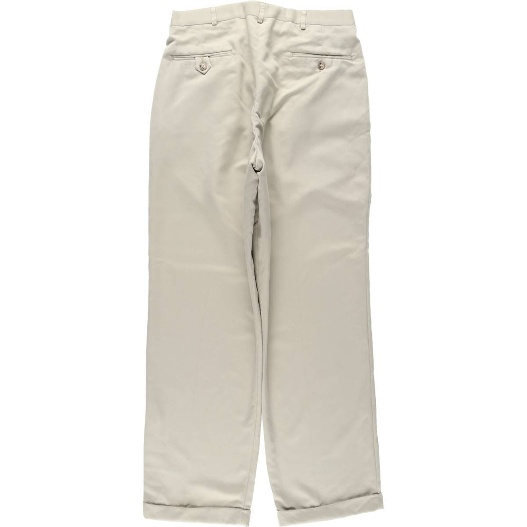 HAGGAR Black Label Two-Pleat Slacks Pants, Made in USA, Men's Size W31 (approx.) polyester Beige type Vintage Second Hand